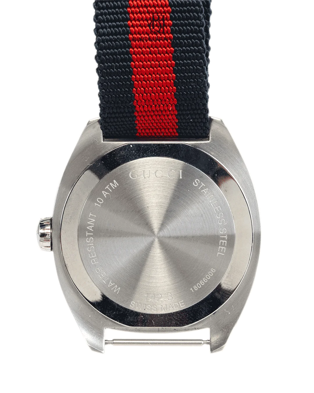 GUCCI GG2570 WATCH BLACK RED BLUE STAINLESS STEEL SHW 18066006 21300