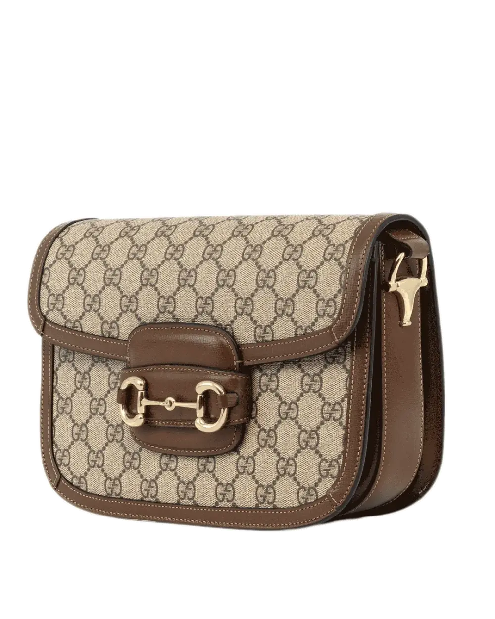 GUCCI HORSEBIT 1955 MEDIUM BROWN GG MONOGRAM CANVAS GHW 0865