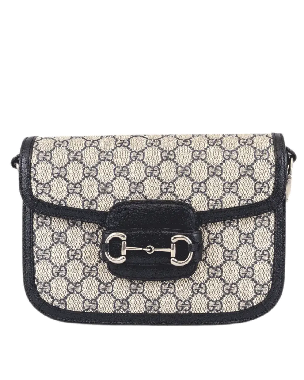 GUCCI HORSEBIT 1955 MEDIUM BROWN NAVY GG MONOGRAM CANVAS RSHW 602204 520981 0927