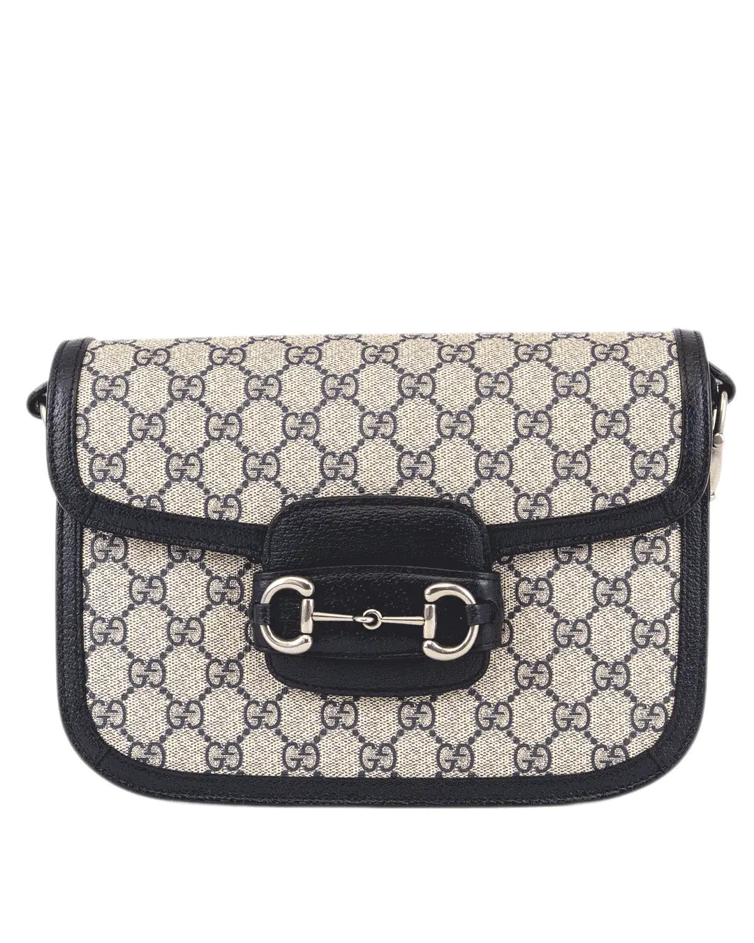 GUCCI HORSEBIT 1955 MEDIUM BROWN NAVY GG MONOGRAM CANVAS RSHW 602204 520981 0927