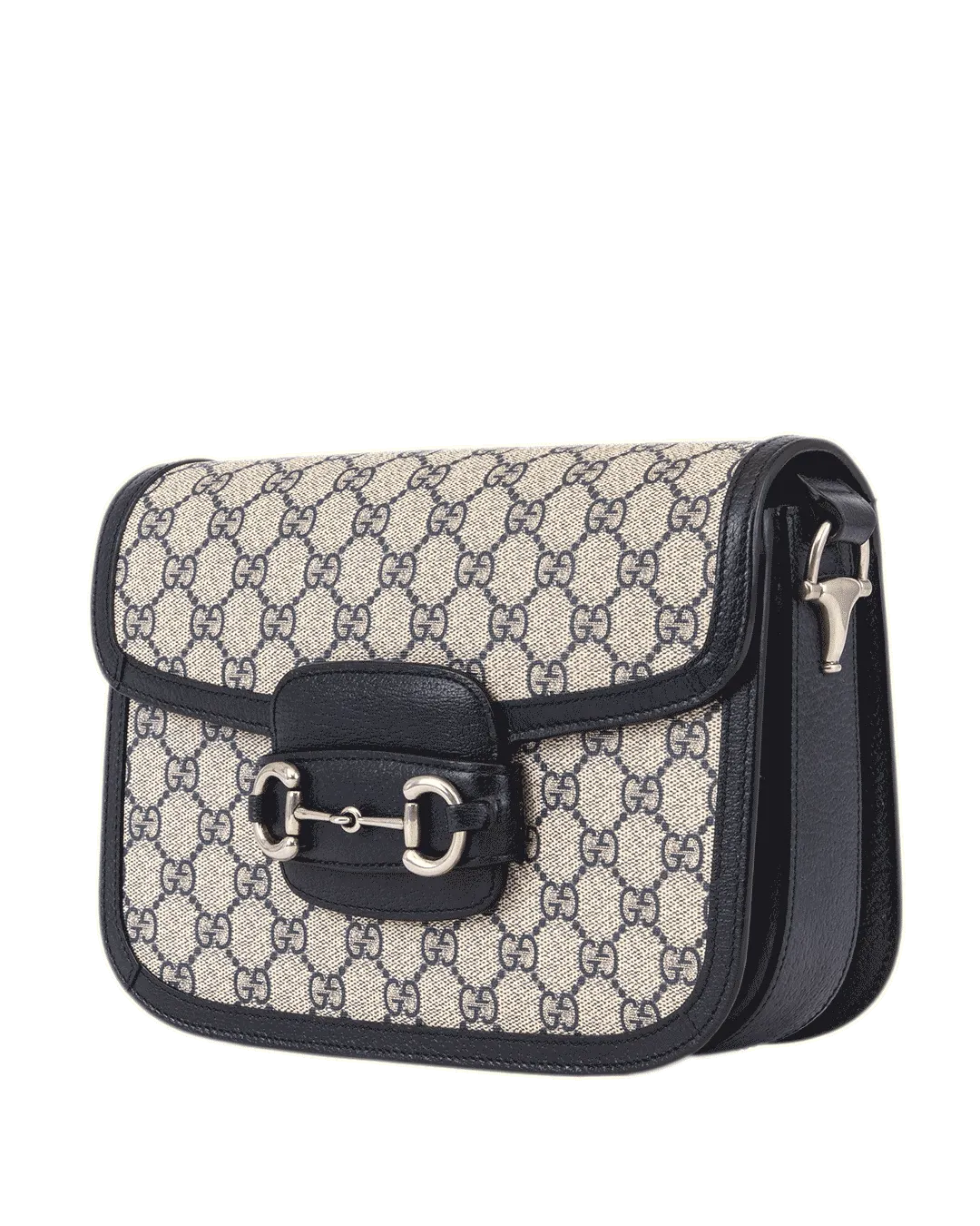 GUCCI HORSEBIT 1955 MEDIUM BROWN NAVY GG MONOGRAM CANVAS RSHW 602204 520981 0928