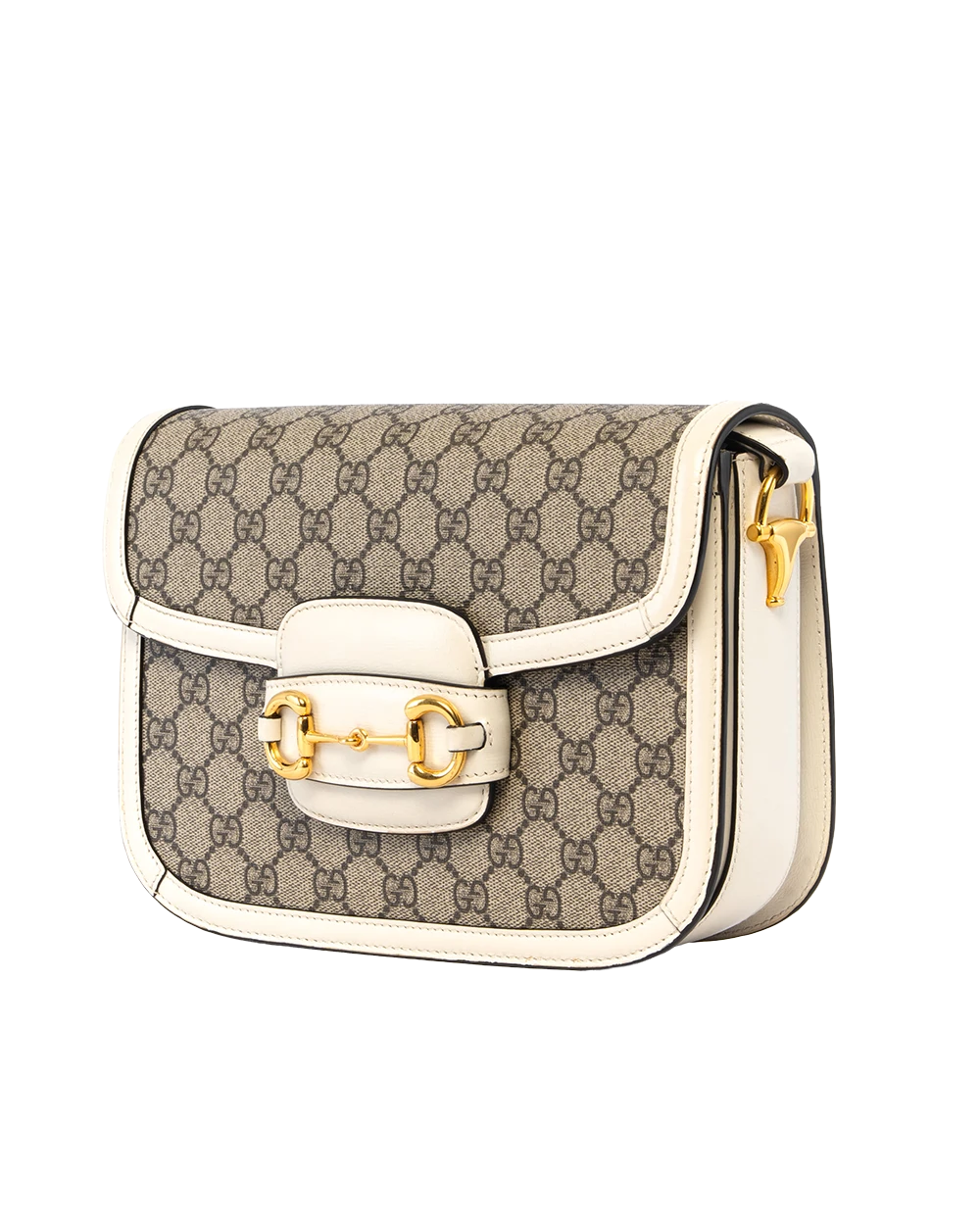 GUCCI HORSEBIT 1955 MEDIUM WHITE GG MONOGRAM CANVAS GHW 602204 493075 2299