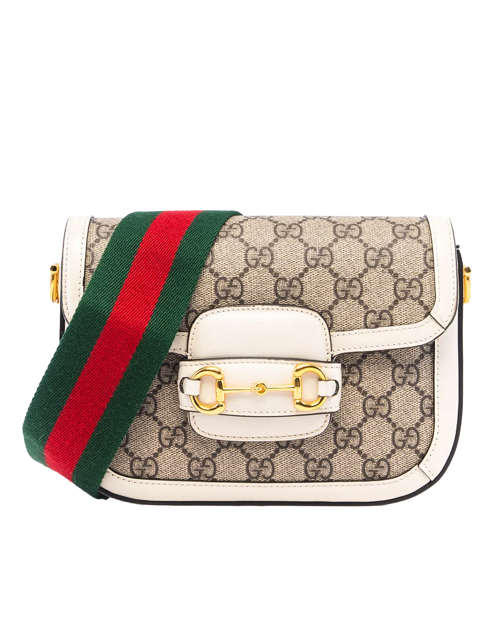 GUCCI HORSEBIT 1955 MINI WHITE GG MONOGRAM CANVAS GHW 658574 520981 04427
