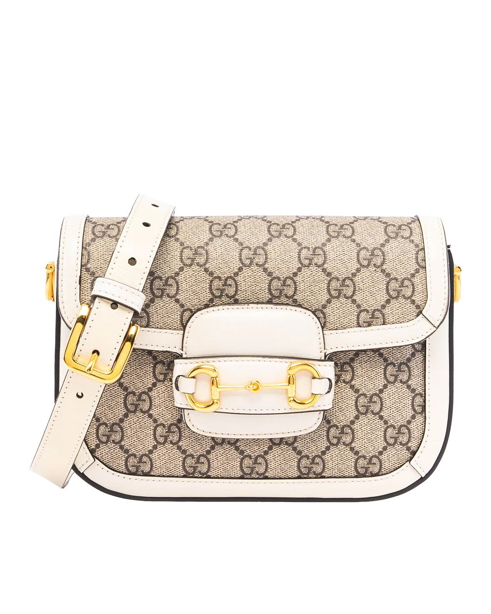 GUCCI HORSEBIT 1955 MINI WHITE GG MONOGRAM CANVAS GHW 658574 520981 04430