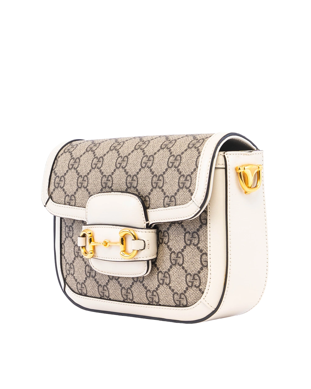 GUCCI HORSEBIT 1955 MINI WHITE GG MONOGRAM CANVAS GHW 658574 520981 04431
