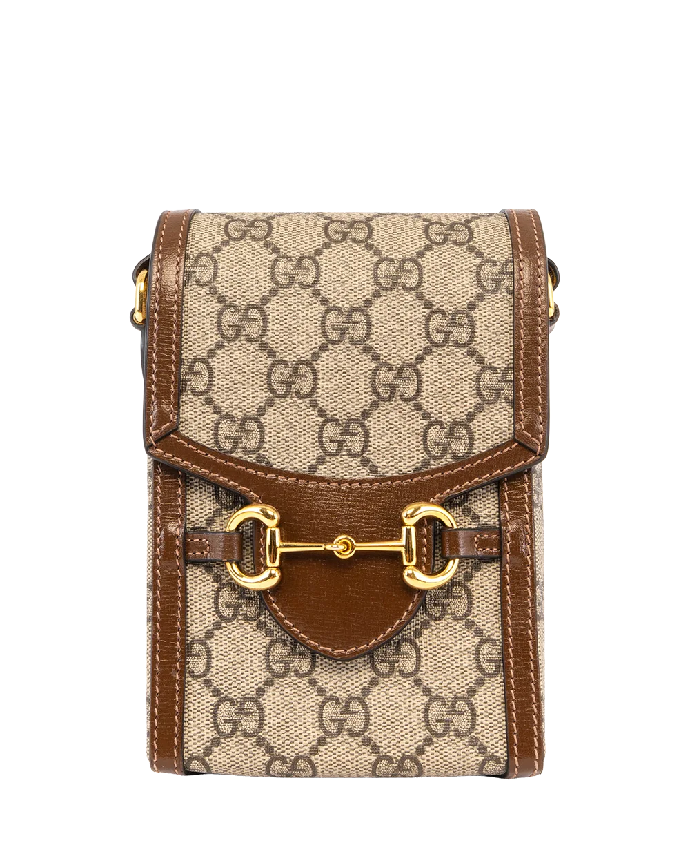 GUCCI HORSEBIT 1955 PHONE BROWN GG MONOGRAM CANVAS GHW 625615 2149 2725