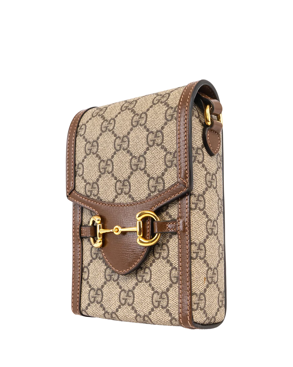 GUCCI HORSEBIT 1955 PHONE BROWN GG MONOGRAM CANVAS GHW 625615 2149 2727