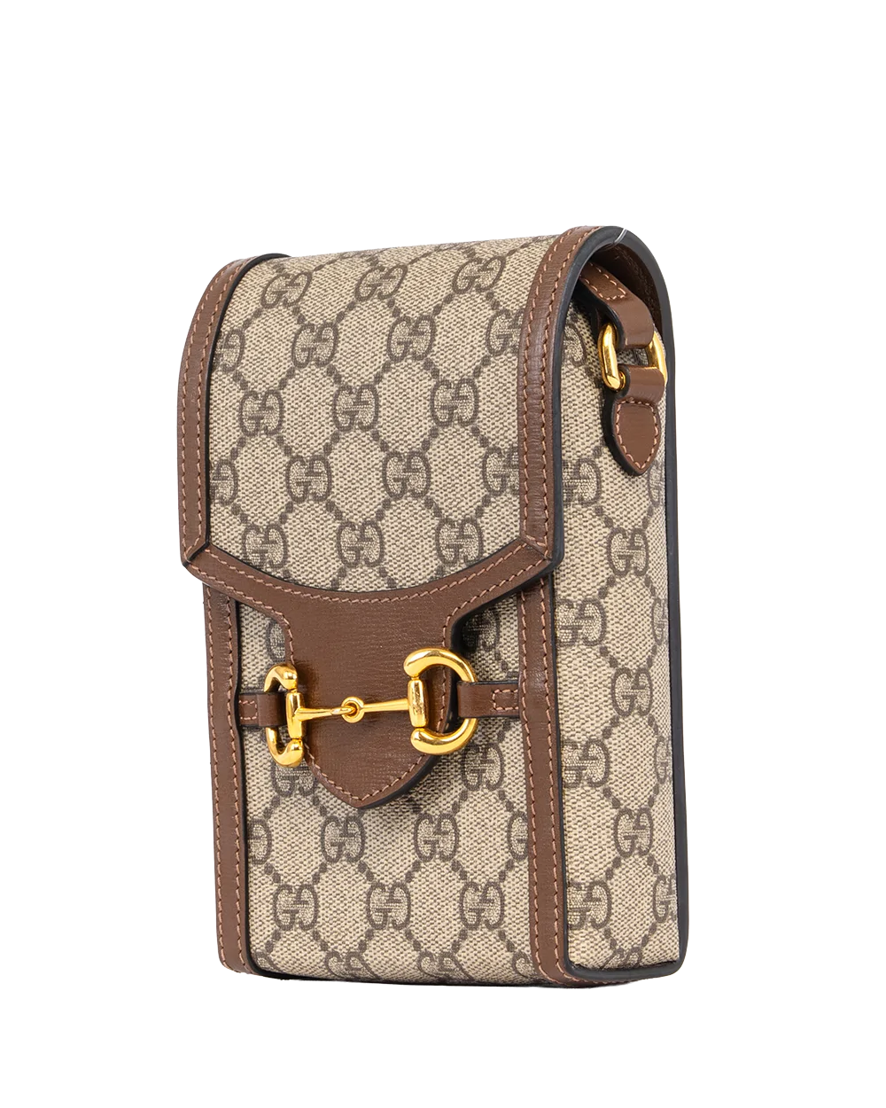 GUCCI HORSEBIT 1955 PHONE BROWN GG MONOGRAM CANVAS GHW 625615 2149 3132