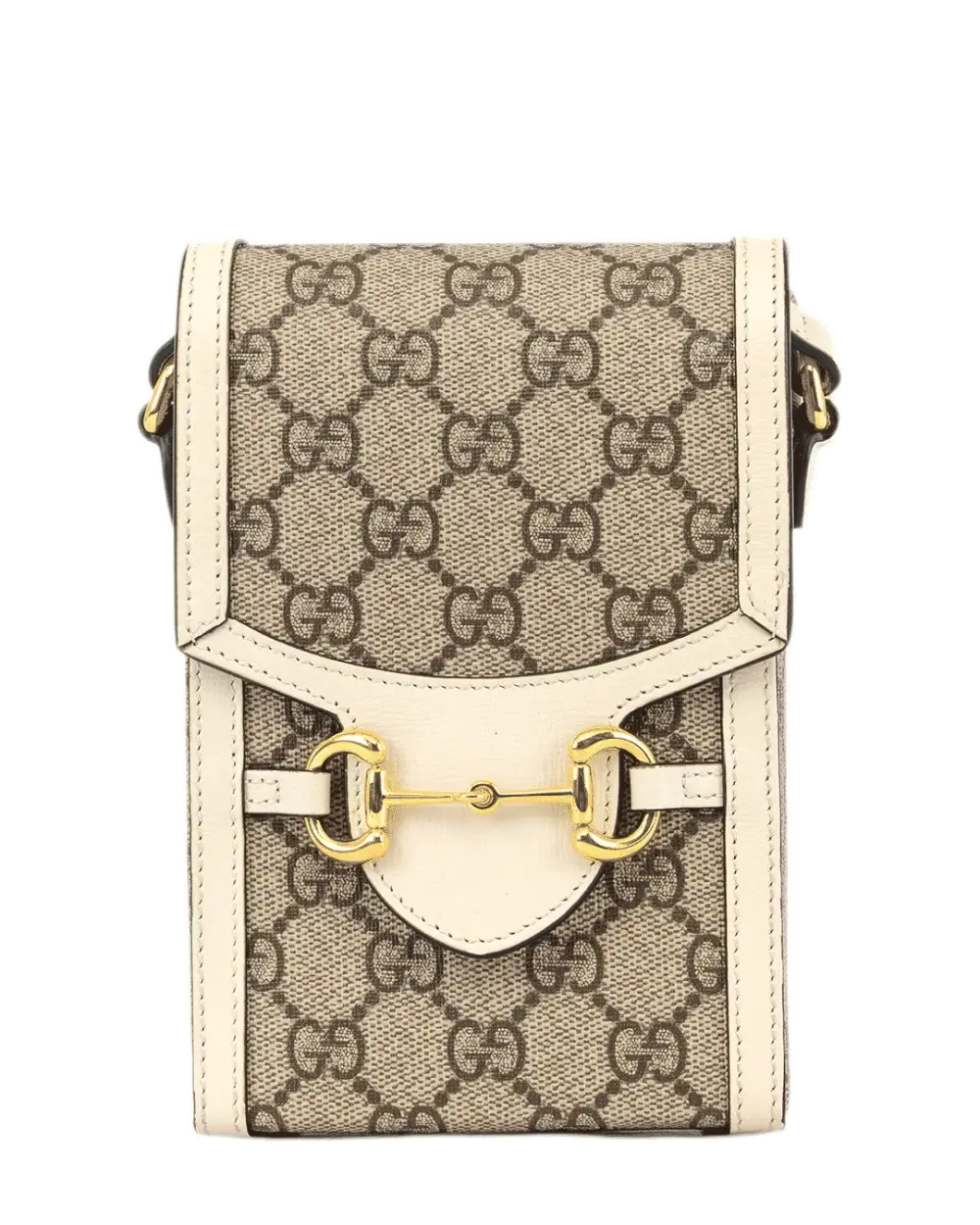 GUCCI HORSEBIT 1955 PHONE WHITE GG MONOGRAM CANVAS GHW 625615 0416 0507