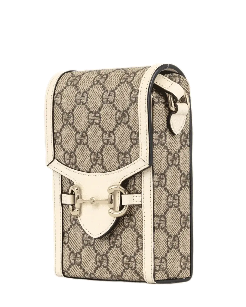 GUCCI HORSEBIT 1955 PHONE WHITE GG MONOGRAM CANVAS GHW 625615 0416 0508