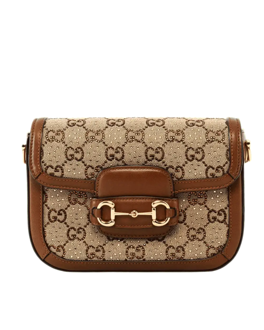GUCCI HORSEBIT 1955 SMALL BROWN GG MONOGRAM CANVAS GHW 675801 213317 2085