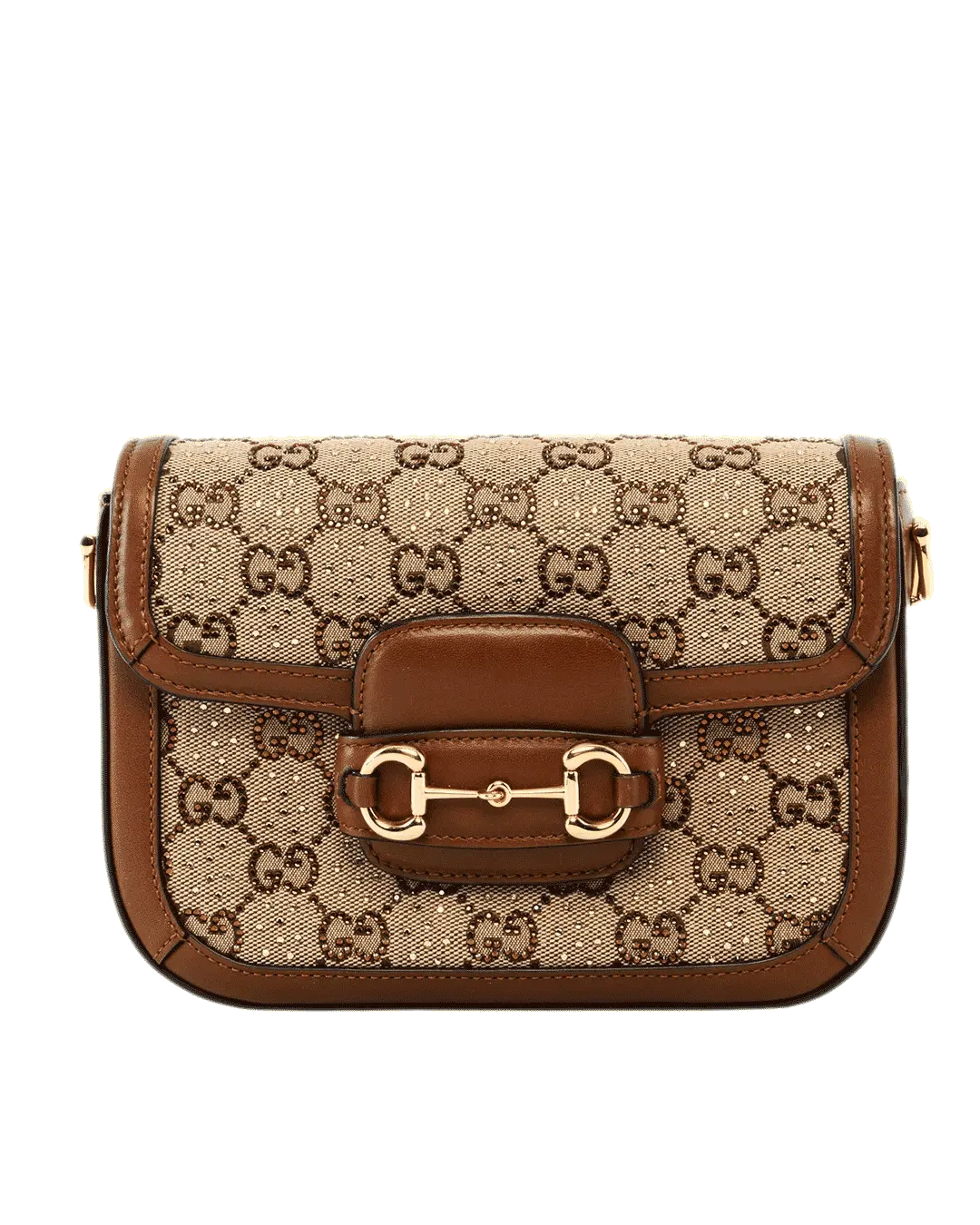 GUCCI HORSEBIT 1955 SMALL BROWN GG MONOGRAM CANVAS GHW 675801 213317 2085