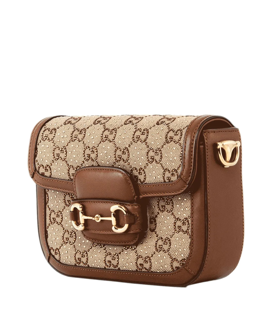 GUCCI HORSEBIT 1955 SMALL BROWN GG MONOGRAM CANVAS GHW 675801 213317 2086
