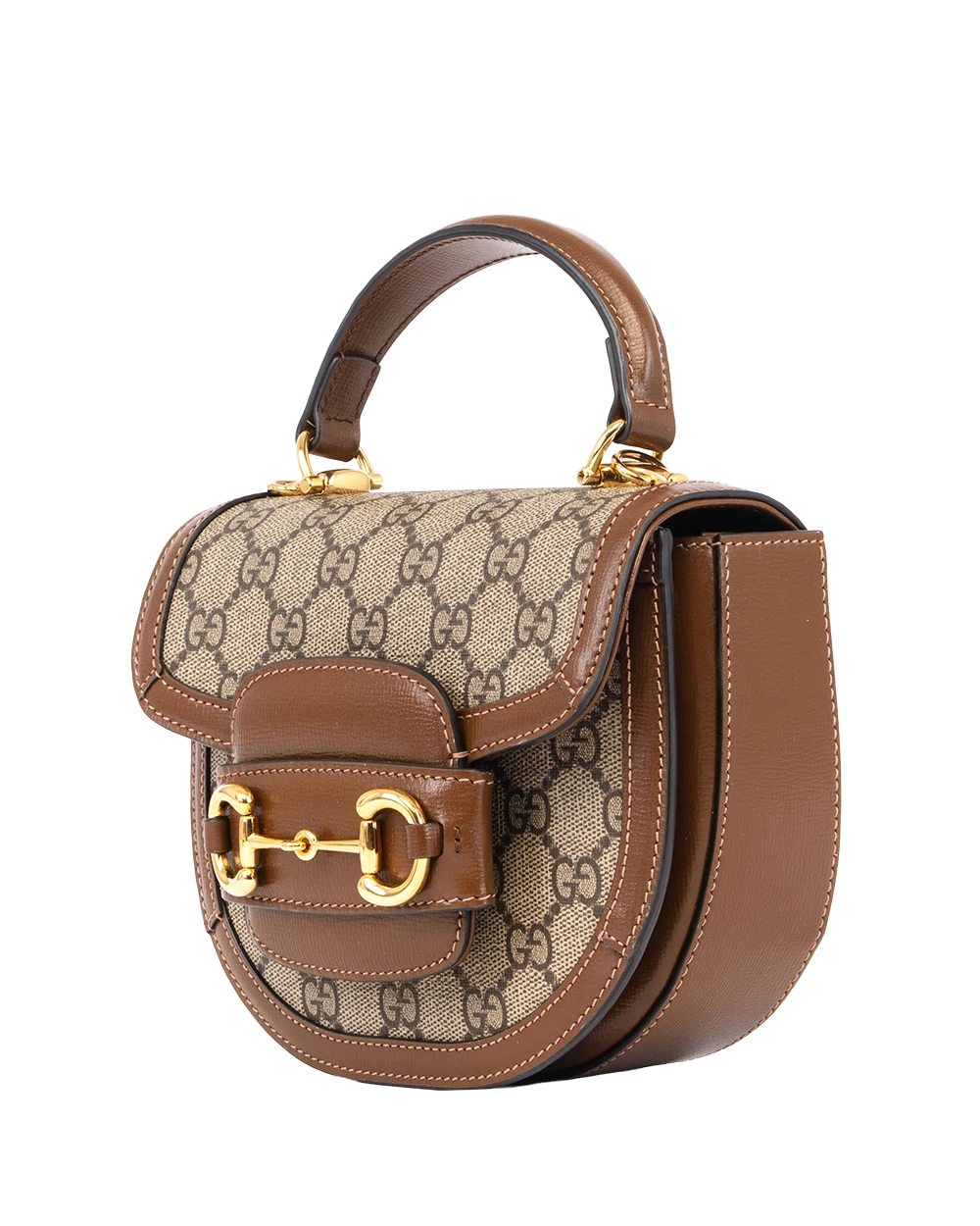 GUCCI HORSEBIT 1955 TOP HANDLE MINI BROWN GG MONOGRAM CANVAS GHW 781387 493073 0280