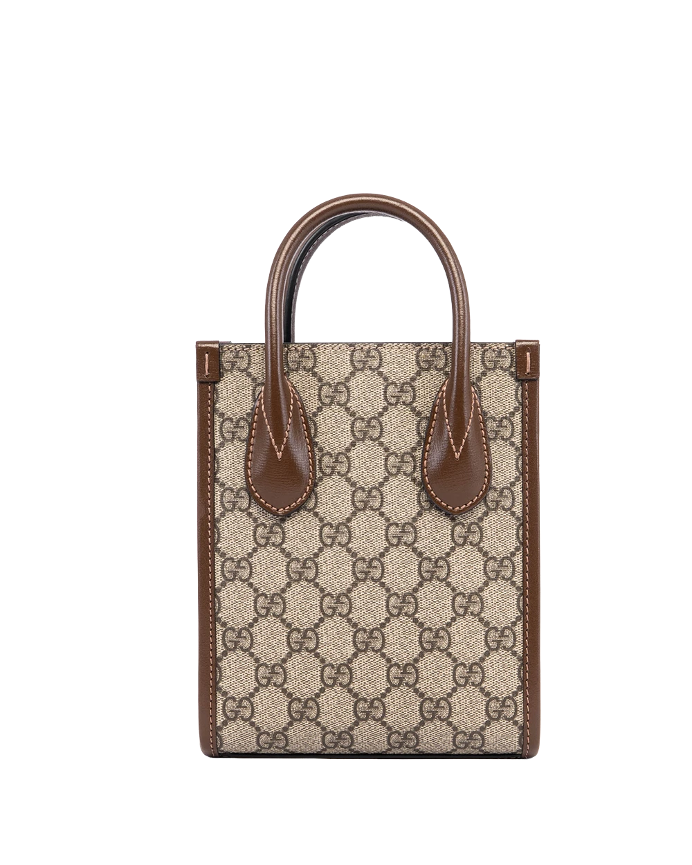 GUCCI INTERLOCKING TOTE MINI BROWN GG MONOGRAM CANVAS GHW 671623 498075 04990