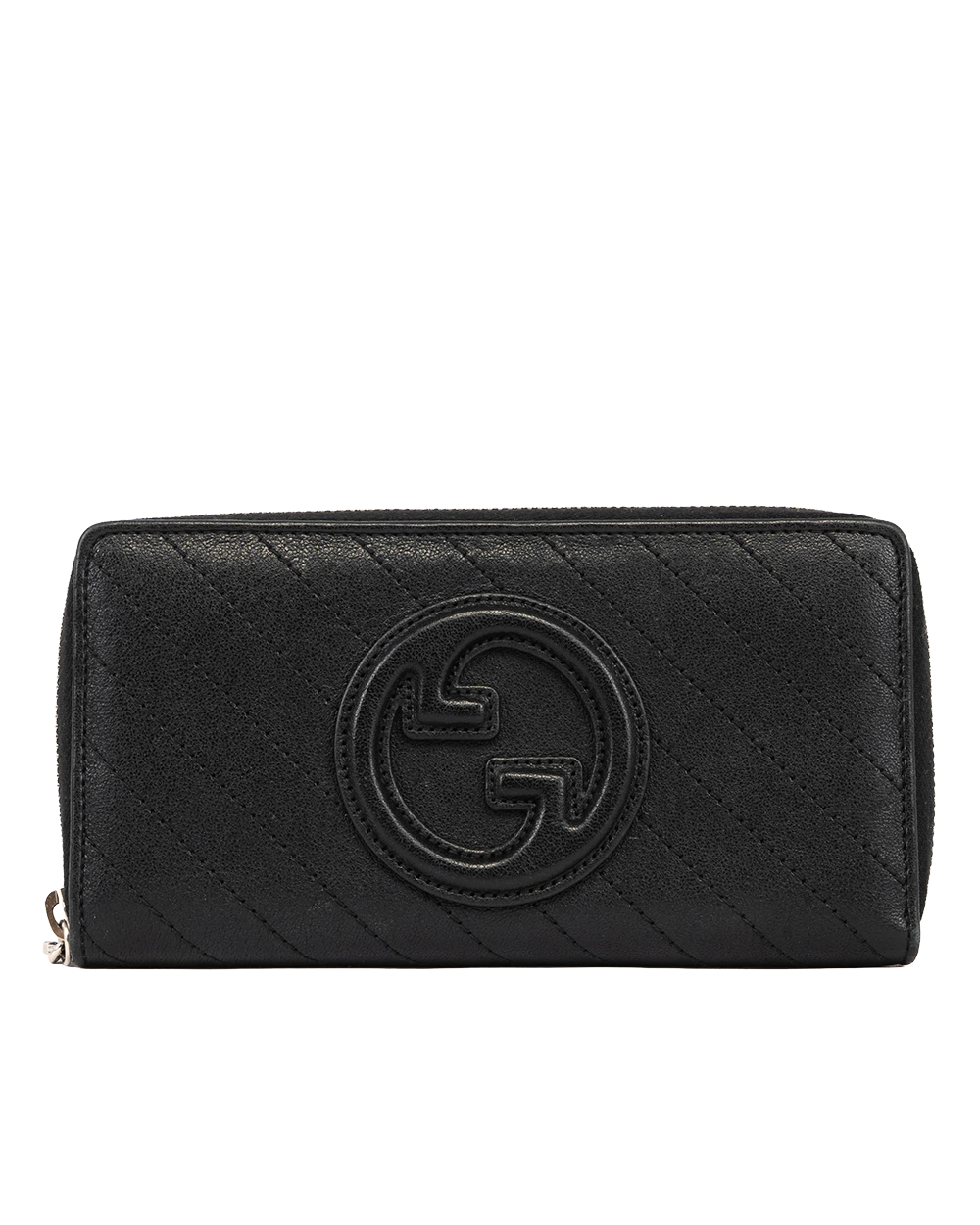 GUCCI INTERLOCKING WALLET LONG BLACK CALF SHW 2307