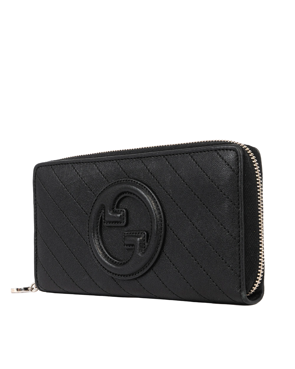 GUCCI INTERLOCKING WALLET LONG BLACK CALF SHW 2309