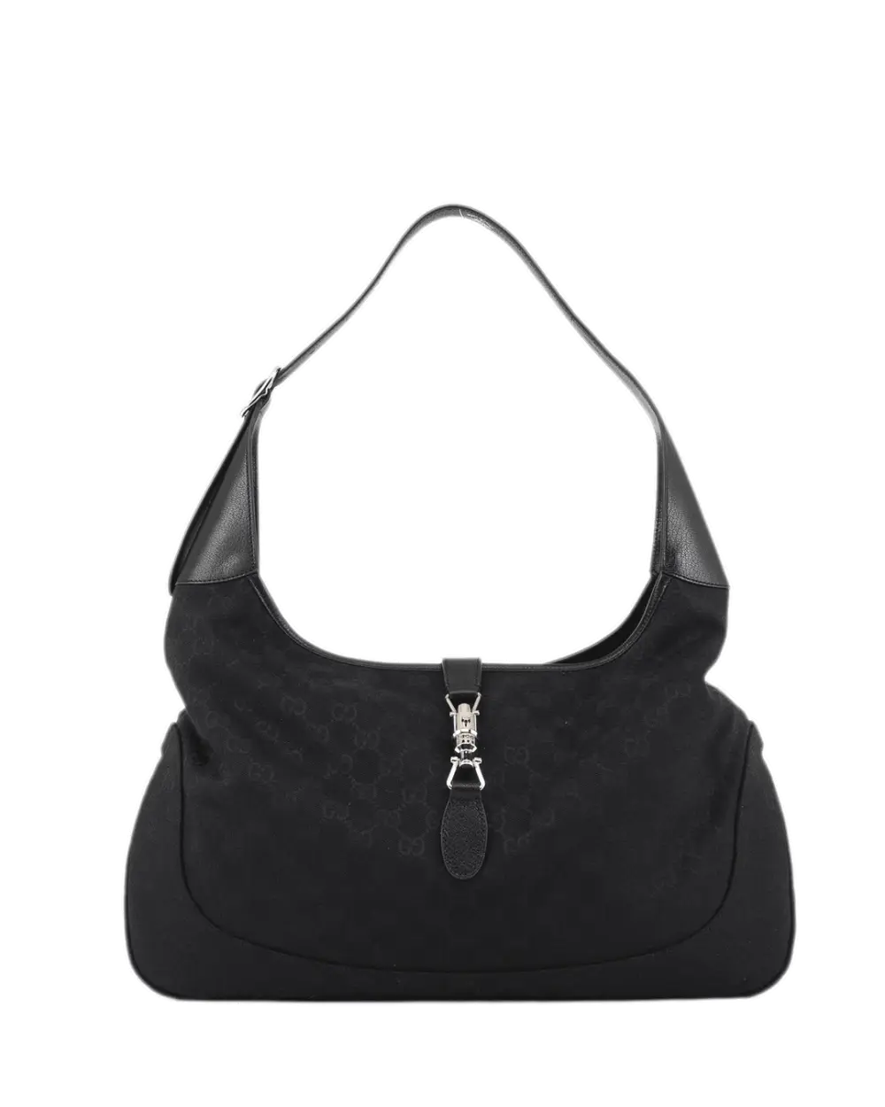 GUCCI JACKIE 1961 LARGE BLACK GG SUPREME MONOGRAM DENIM SHW 618867 677898 1427