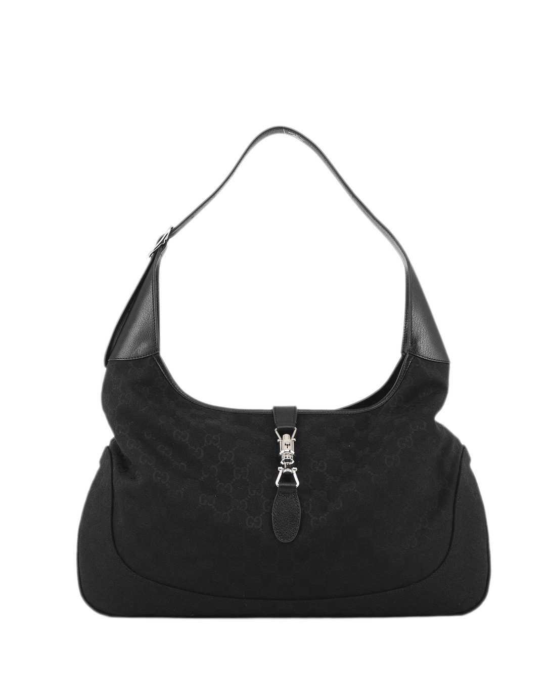 GUCCI JACKIE 1961 LARGE BLACK GG SUPREME MONOGRAM DENIM SHW 618867 677898 1427