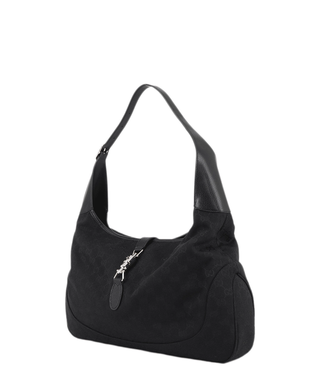GUCCI JACKIE 1961 LARGE BLACK GG SUPREME MONOGRAM DENIM SHW 618867 677898 1428