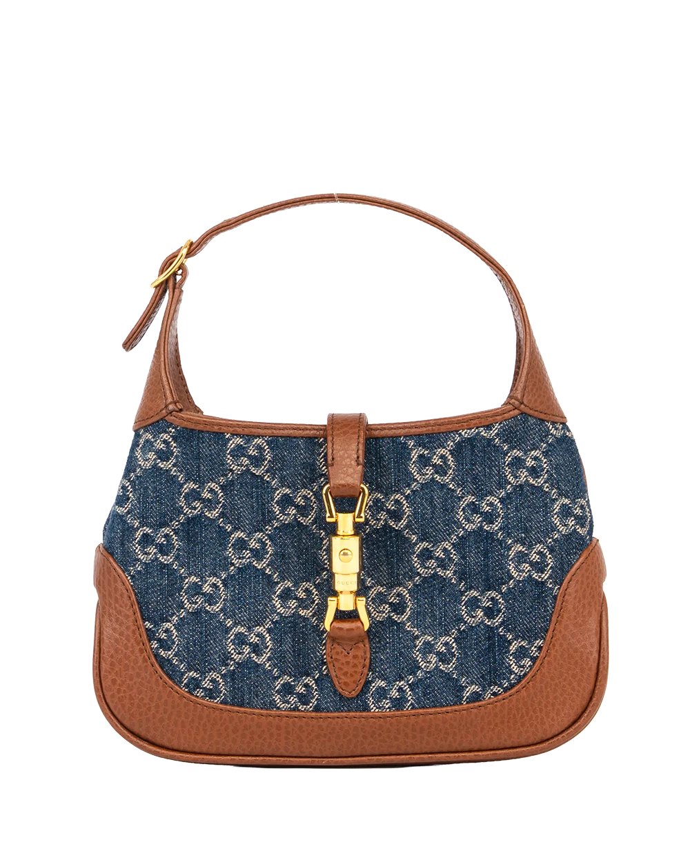 GUCCI JACKIE 1961 MINI BLUE BROWN DENIM GHW 2139