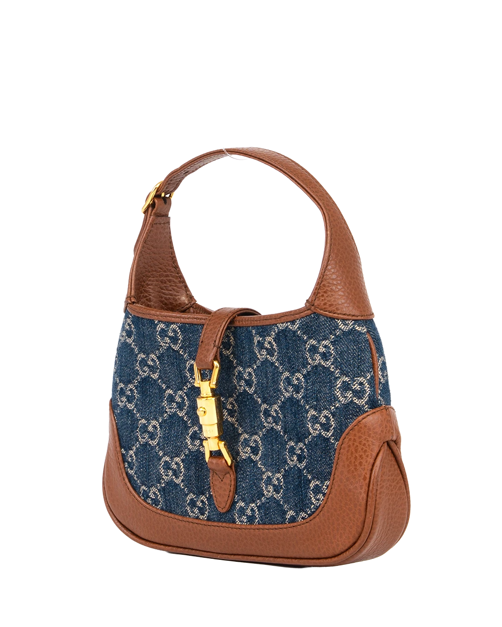 GUCCI JACKIE 1961 MINI BLUE BROWN DENIM GHW 2140