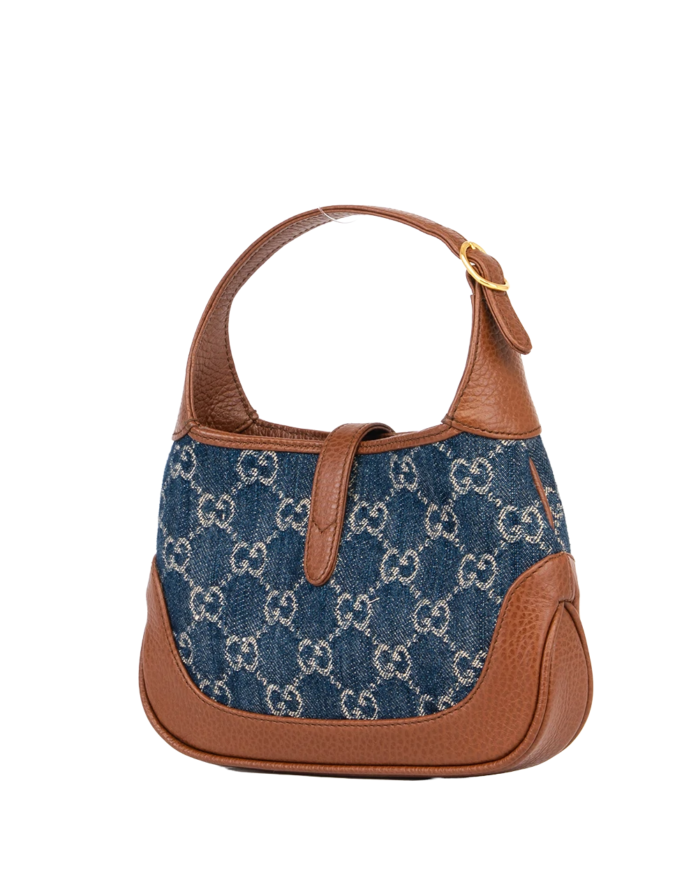 GUCCI JACKIE 1961 MINI BLUE BROWN DENIM GHW 2141