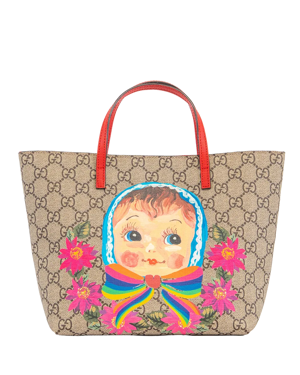 GUCCI KID TOTE BROWN GG MONOGRAM CANVAS SHW 410812 204991 2935