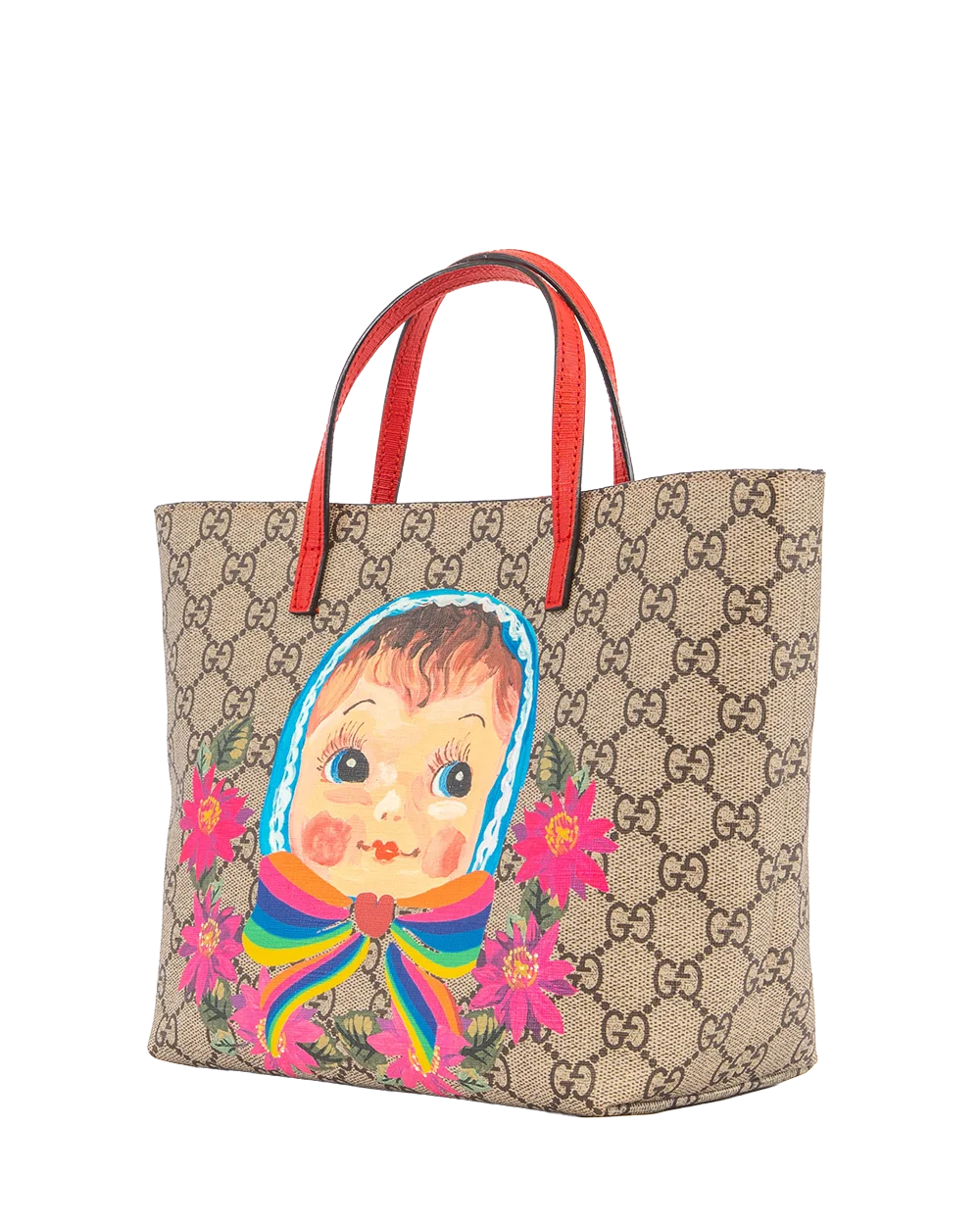 GUCCI KID TOTE BROWN GG MONOGRAM CANVAS SHW 410812 204991 2936