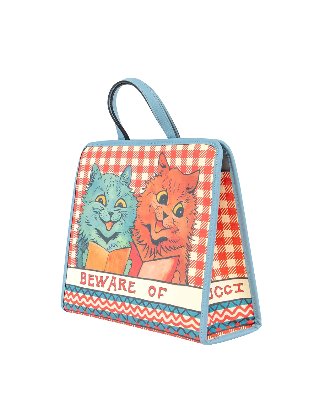 GUCCI KID TOTE OF THE MOUSE BLUE RED CALF SHW 60564 520981 0351