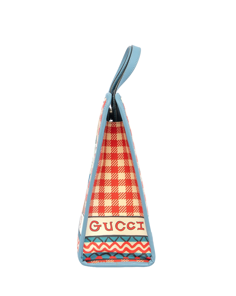 GUCCI KID TOTE OF THE MOUSE BLUE RED CALF SHW 60564 520981 0354