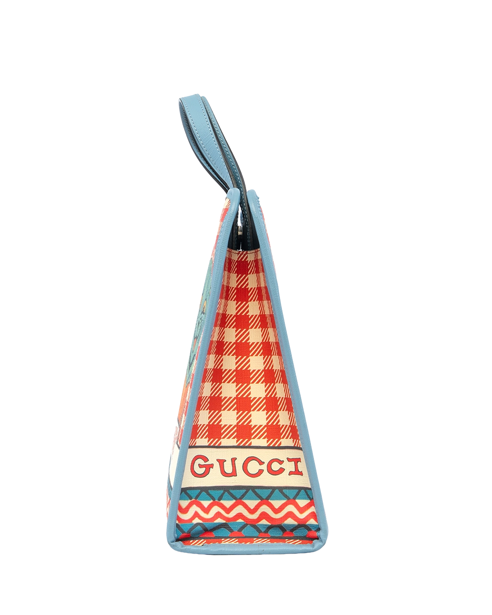 GUCCI KID TOTE OF THE MOUSE BLUE RED CALF SHW 60564 520981 0355