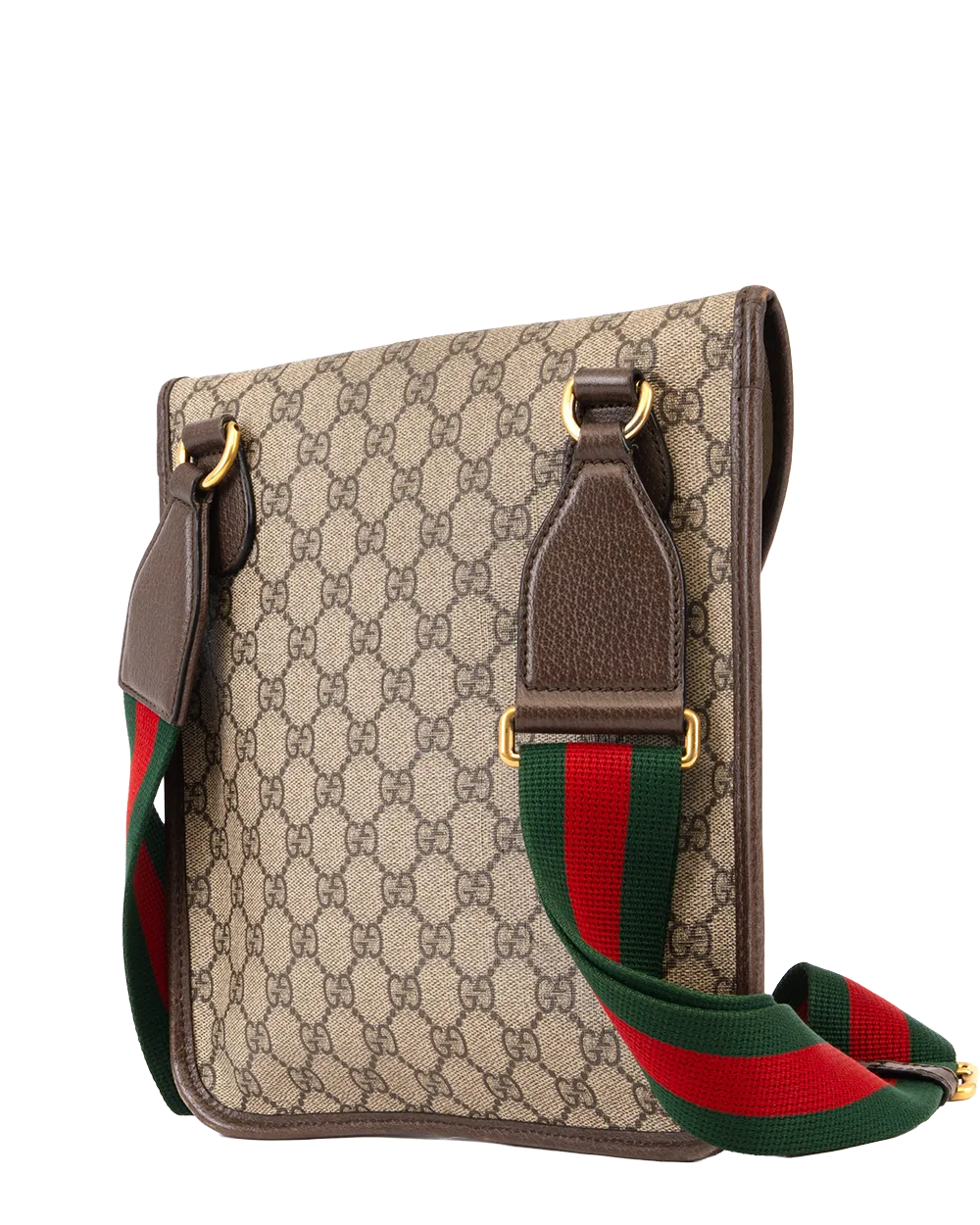 GUCCI NEO VINTAGE MESSENGER BROWN GG MONOGRAM CANVAS GHW 598604 493075 1071