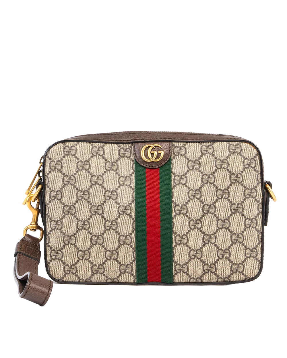 GUCCI OPHAIDIA CROSSBODY BAG SMALL BROWN GG MONOGRAM CANVAS GHW 699439525040 2154