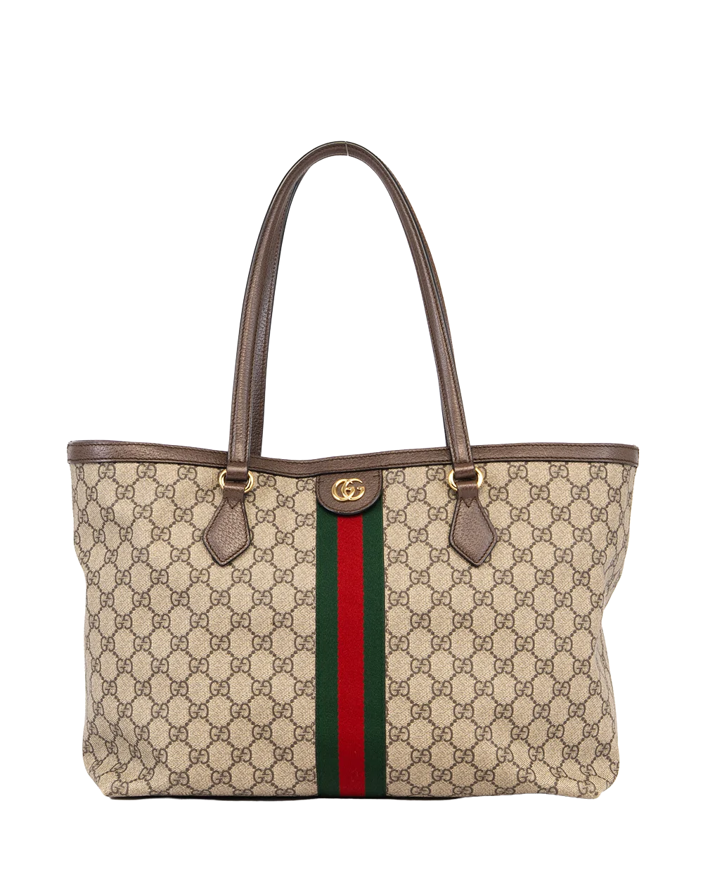 GUCCI OPHAIDIA GG TOTE MEDIUM BROWN GG MONOGRAM CANVAS GHW 631685 525040 1904