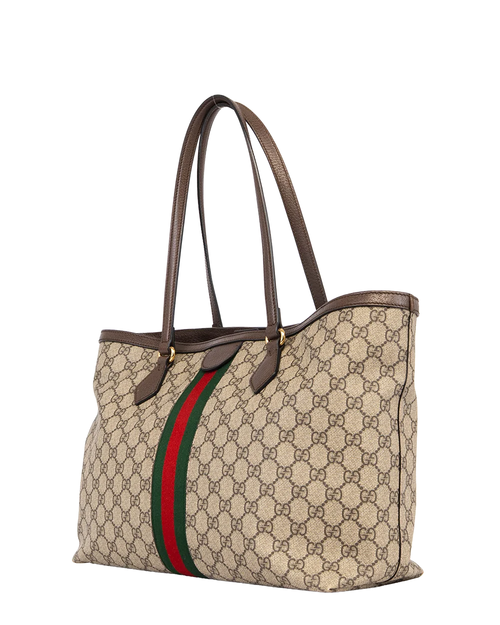 GUCCI OPHAIDIA GG TOTE MEDIUM BROWN GG MONOGRAM CANVAS GHW 631685 525040 1907