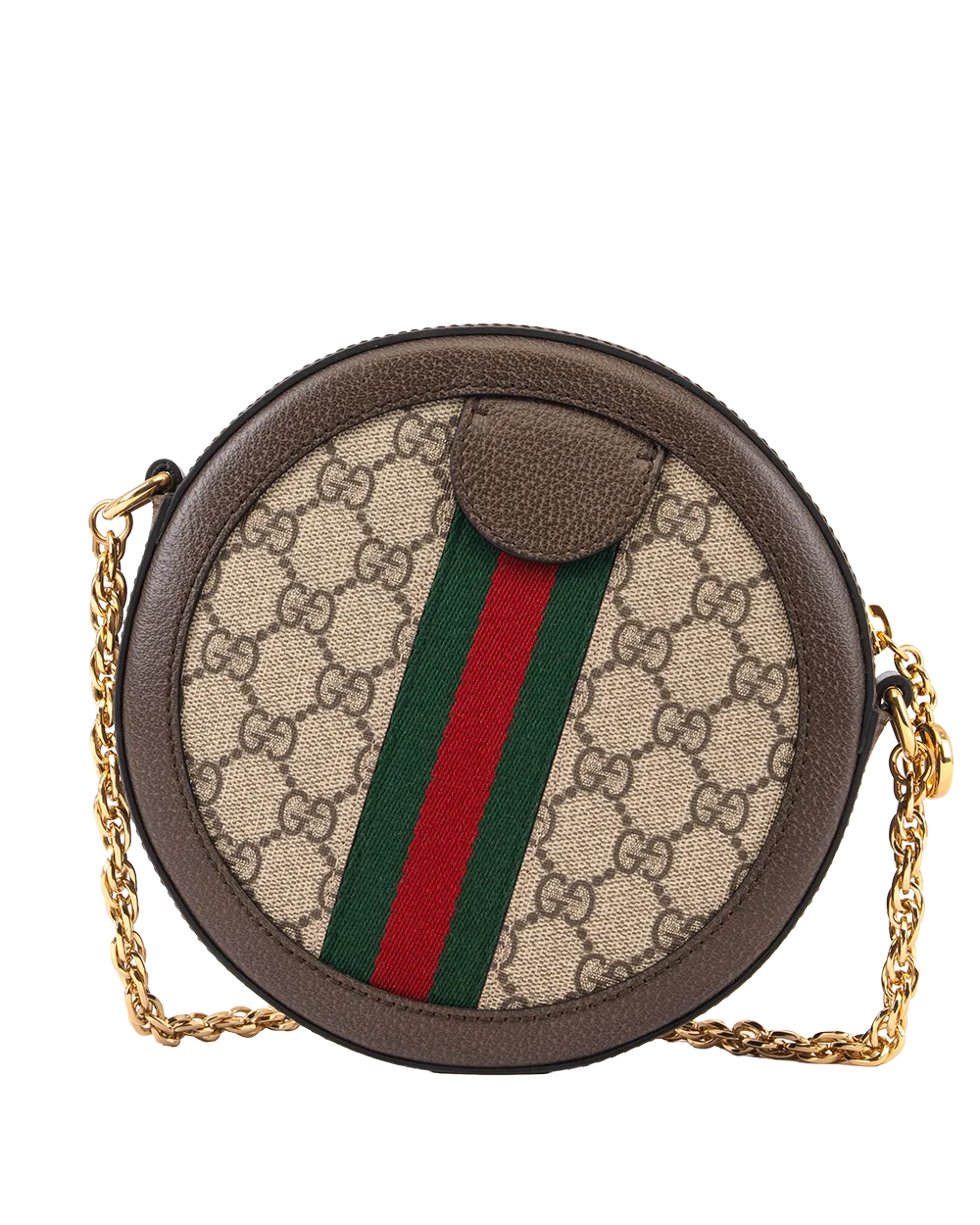 GUCCI OPHIDIA ROUND BROWN GG MONOGRAM CANVAS GHW 550618 520981 0543