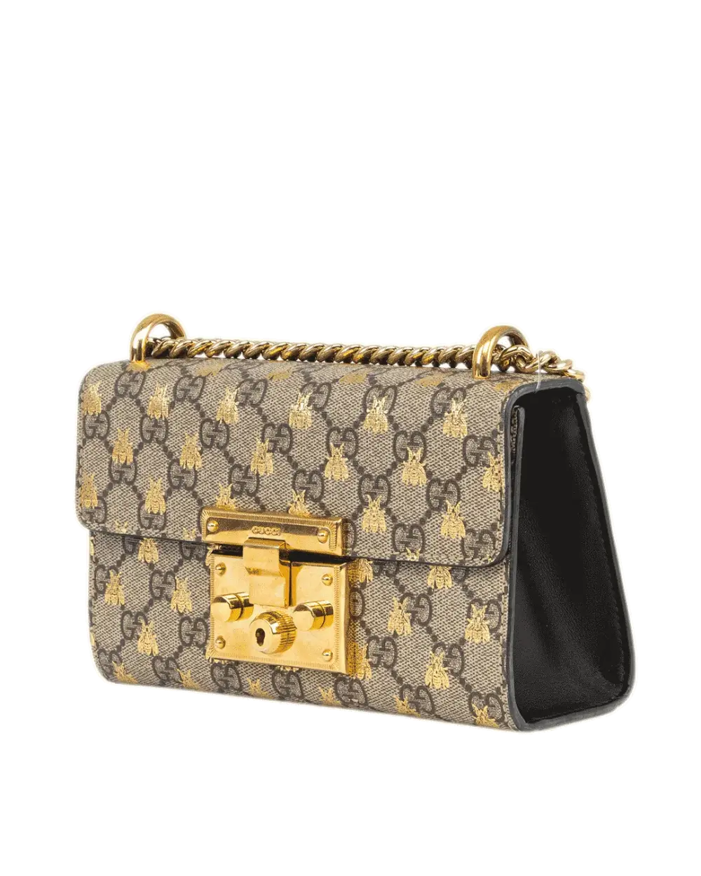 GUCCI PADLOCK BEE BROWN GG MONOGRAM CANVAS GHW 409487 562600 0197