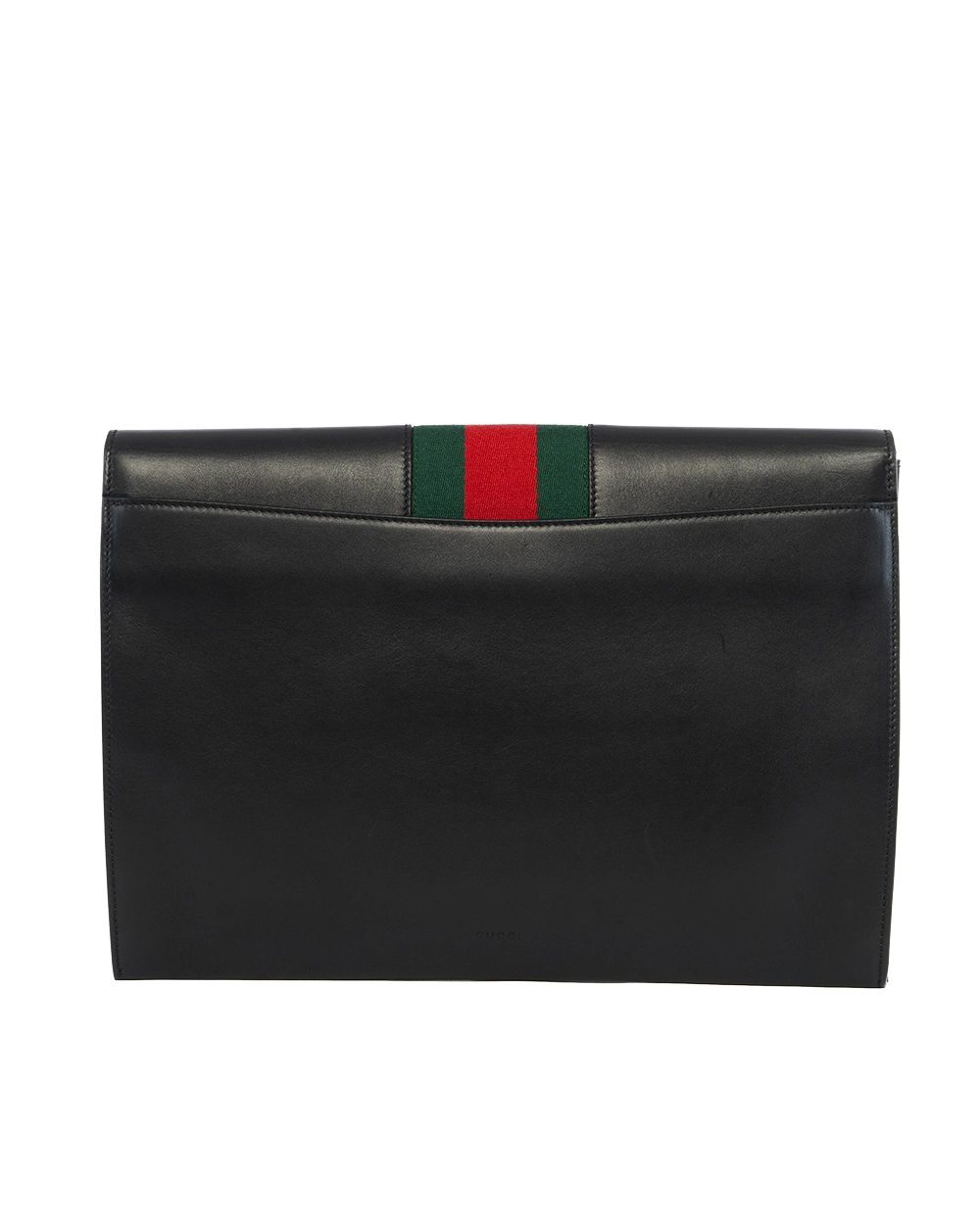 GUCCI SYLVIE CLUTCH BLACK CALF GHW 477630 520981 0684