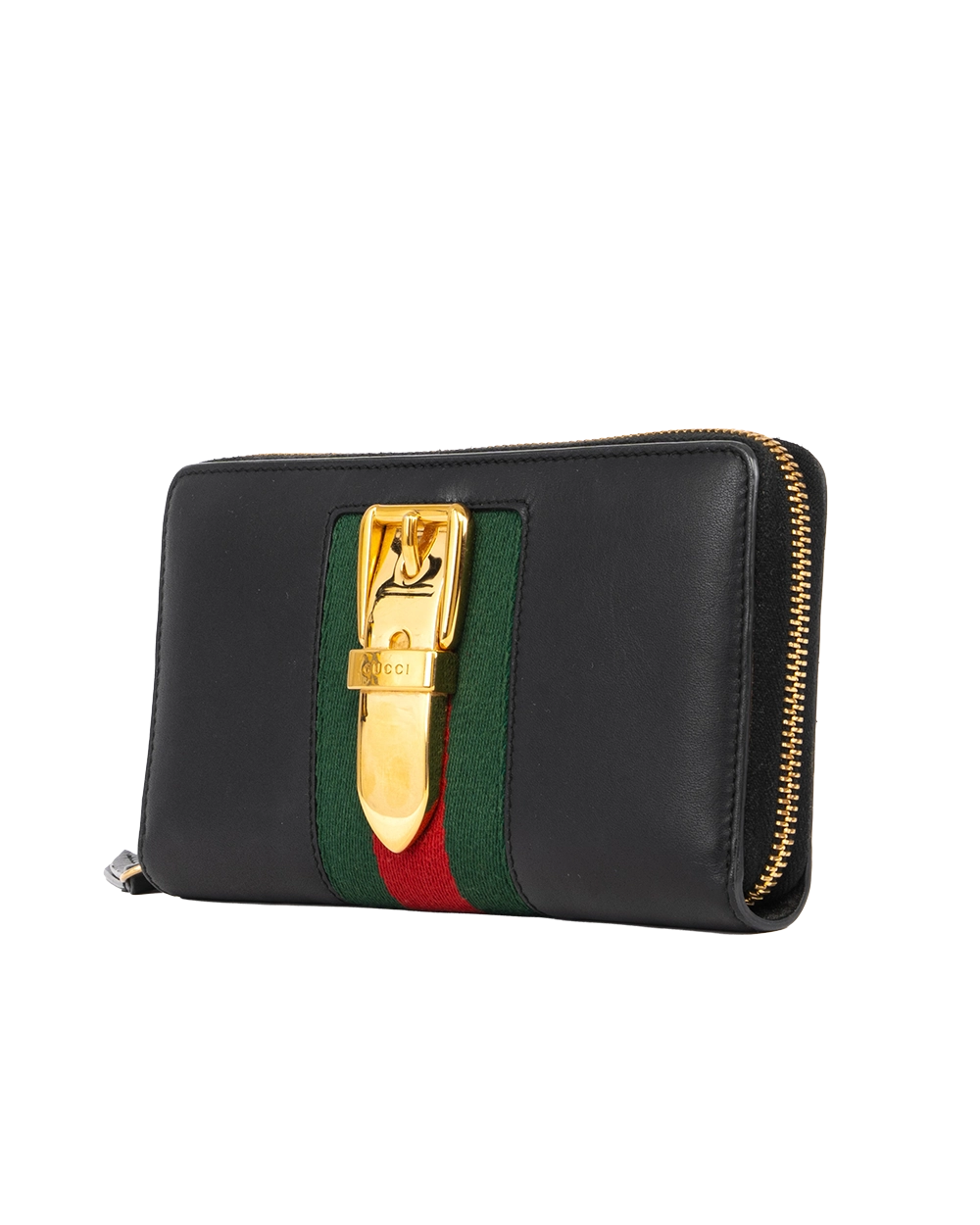 GUCCI SYLVIE LONG BLACK RED GREEN CALF GHW 3317