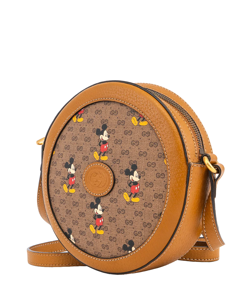 GUCCIxDISNEY ROUND SHOULDER BAG BROWN GG MONOGRAM CANVAS GHW 603938 213317 3054