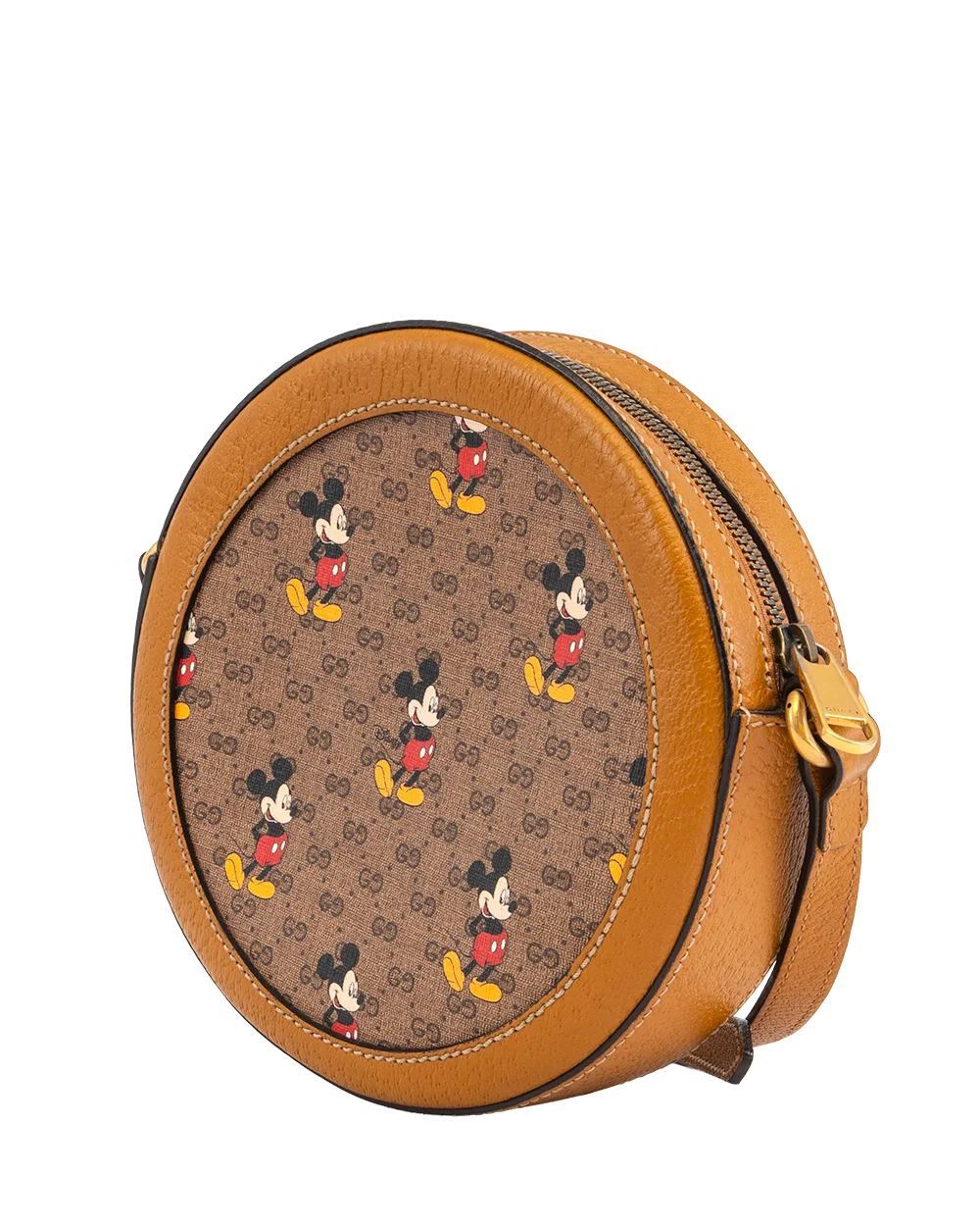 GUCCIxDISNEY ROUND SHOULDER BAG BROWN GG MONOGRAM CANVAS GHW 603938 213317 3055