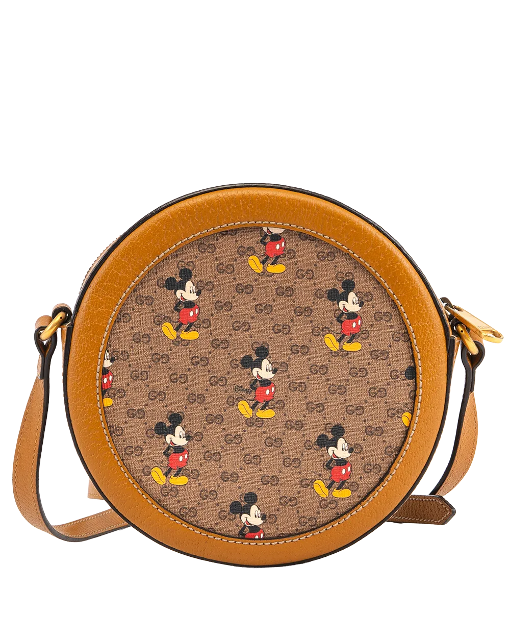 GUCCIxDISNEY ROUND SHOULDER BAG BROWN GG MONOGRAM CANVAS GHW 603938 213317 3056