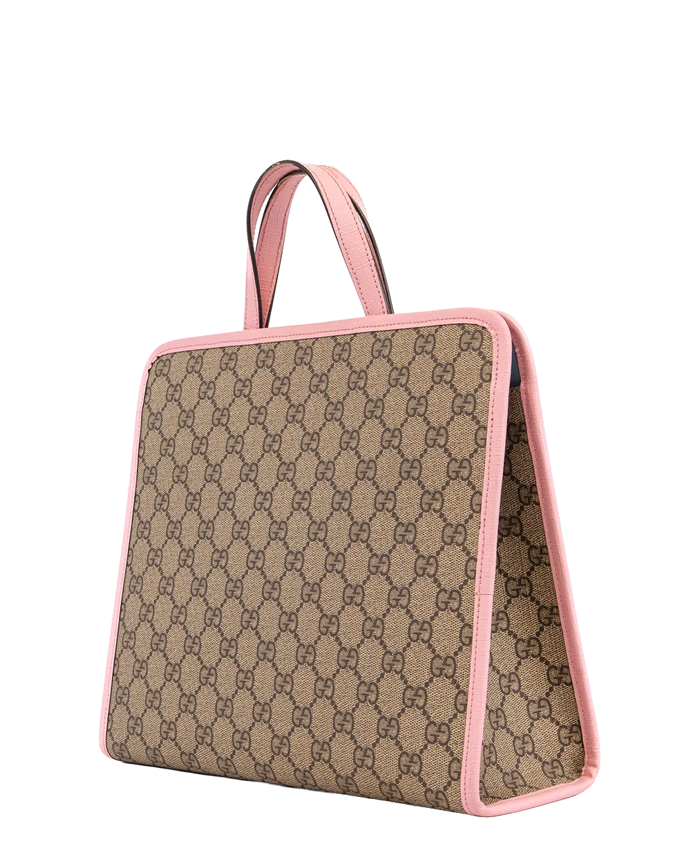 GUCCIxYUKO HIGUCHI KID TOTE BROWN PINK GG MONOGRAM CANVAS SHW 605614 213317 2818
