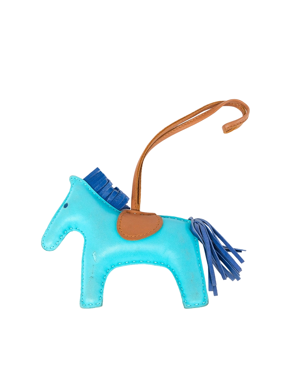HERMES HORSE BAG CHARM BLUE LAMB 1293