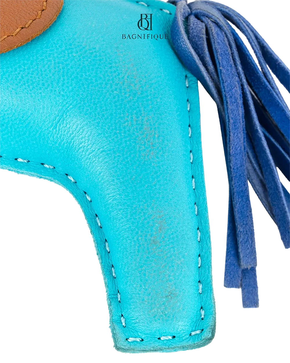 HERMES HORSE BAG CHARM BLUE LAMB 1295
