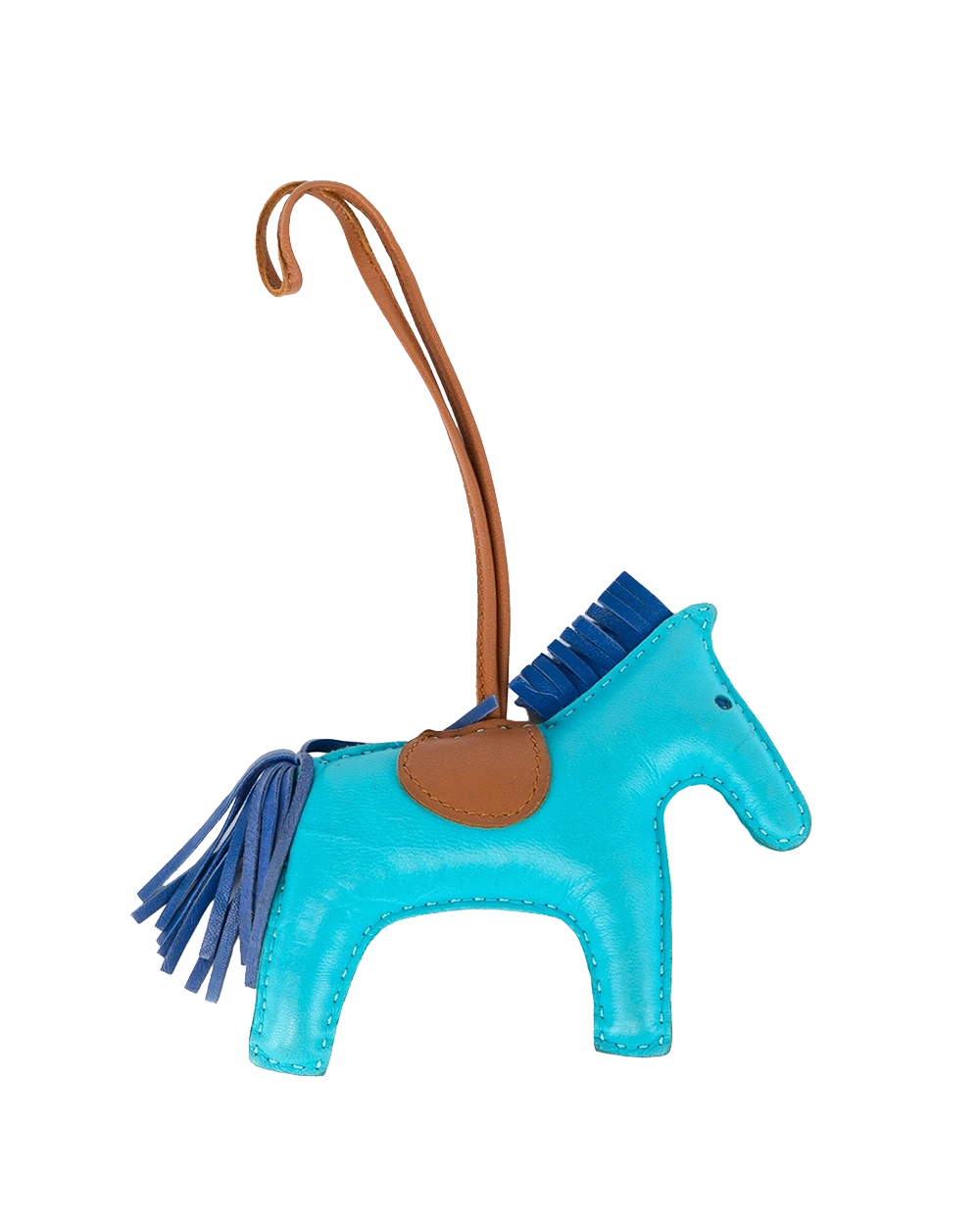 HERMES HORSE BAG CHARM BLUE LAMB 1298