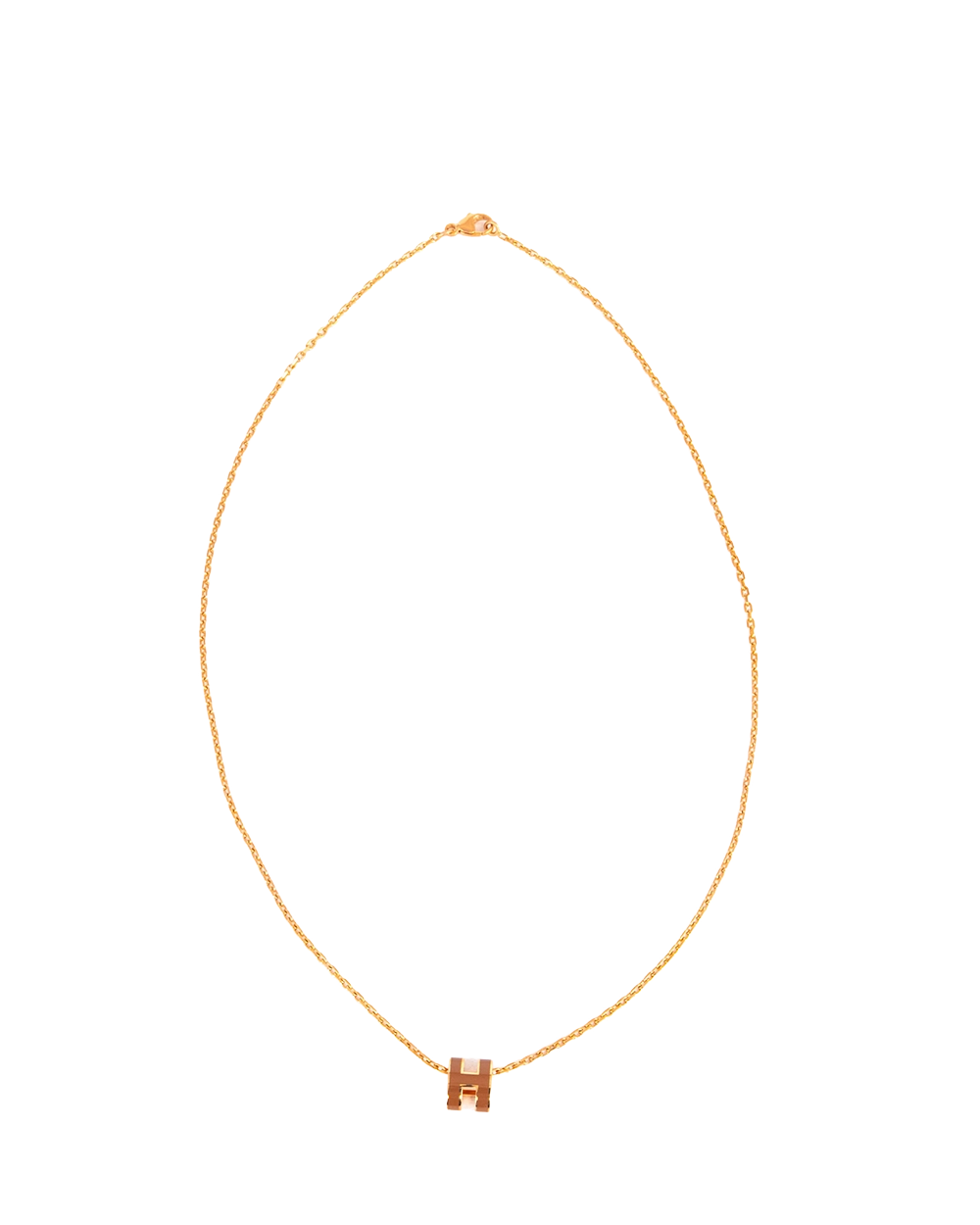 HERMES POP H NACKLACE MINI MAROON RGHW GD 02 24 21312