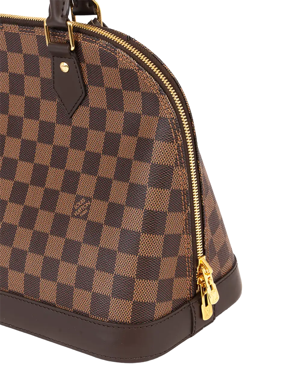 LV ALMA PM BROWN DAMIER CANVAS GHW MICROCHIP 0839