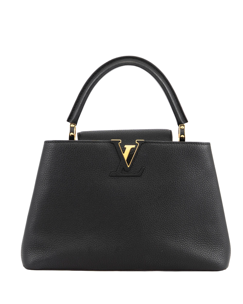 LV CAPUCINES PM BLACK CALF GHW MICROCHIP 1759